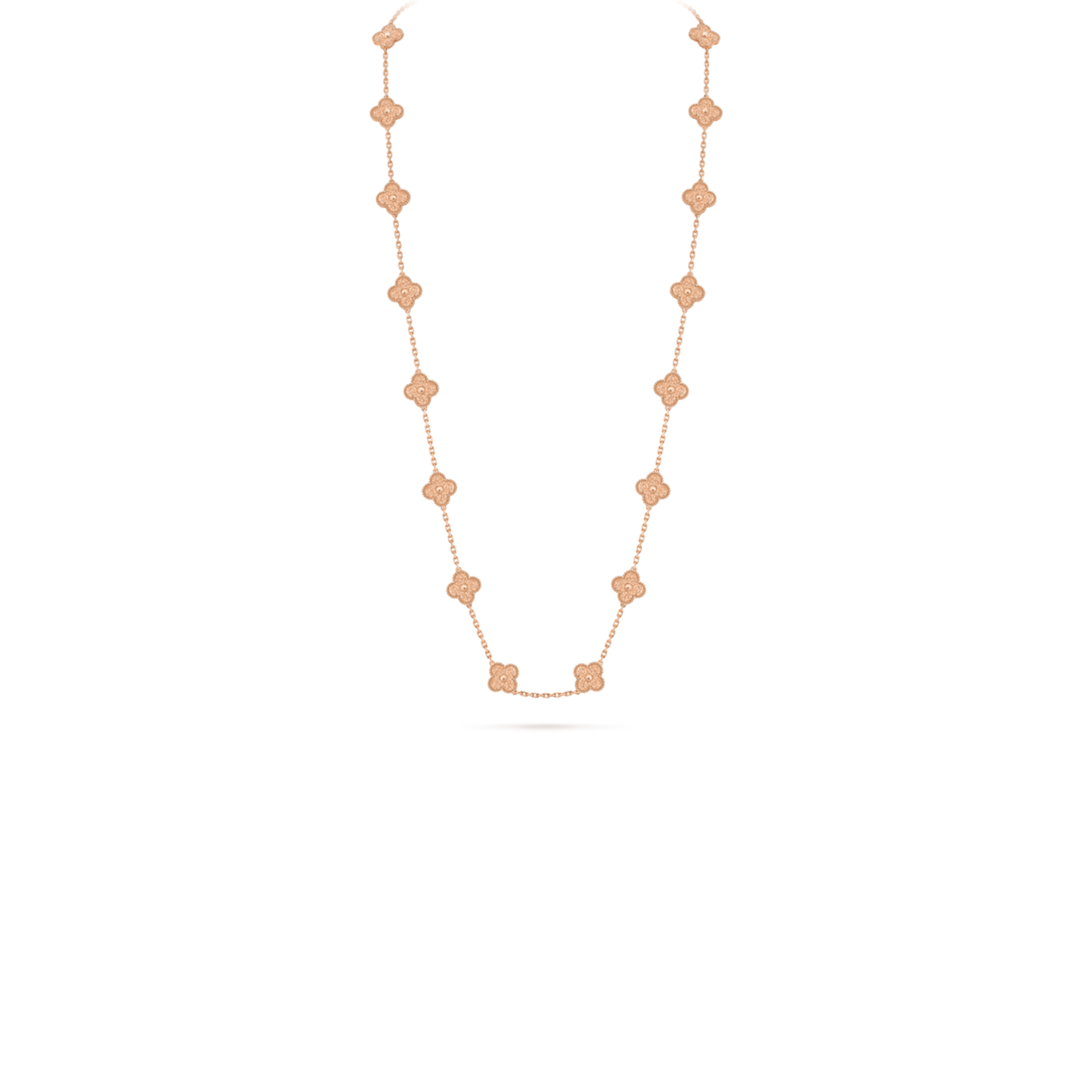 VAN CLEEF ARPELS VINTAGE ALHAMBRA LONG NECKLACE, 20 MOTIFS VCARN9T000